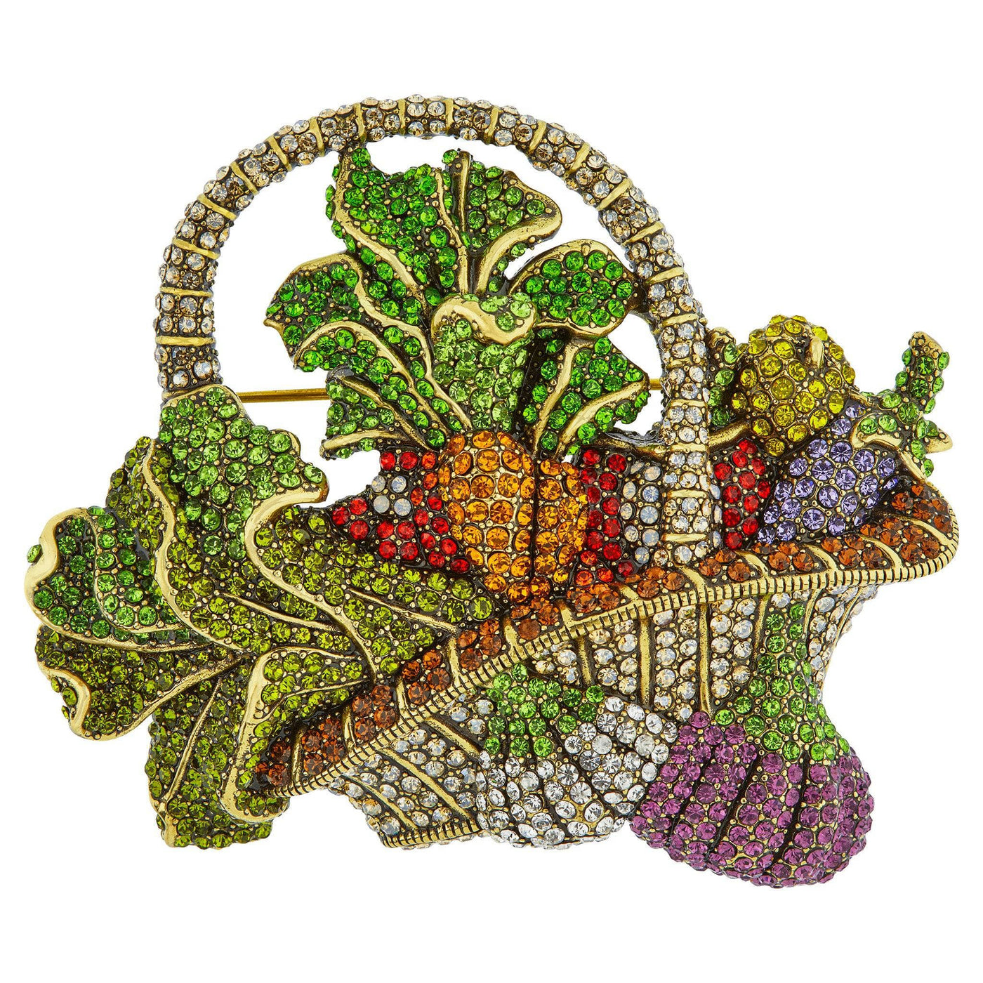 HEIDI DAUS®"Farm to Table" Crystal Basket Veggie Pin