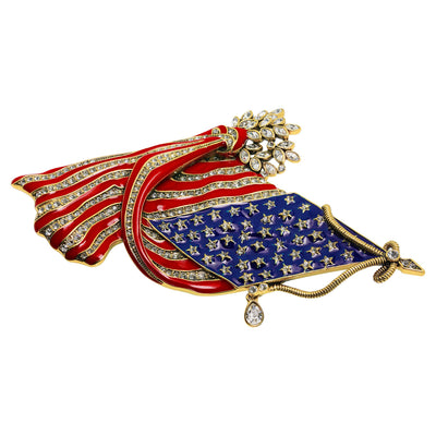 HEIDI DAUS®"So Swag Pin" Enamel Crystal Flag Patriotic Pin - Heidi Daus®