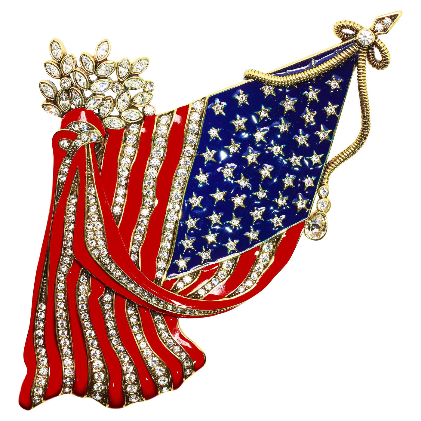 HEIDI DAUS®"So Swag Pin" Enamel Crystal Flag Patriotic Pin - Heidi Daus®