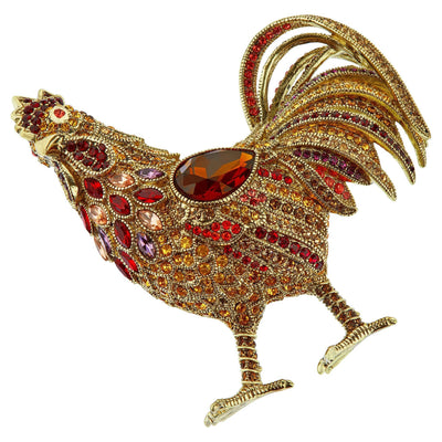 HEIDI DAUS®"Spanish Rooster" Crystal Rooster Pin