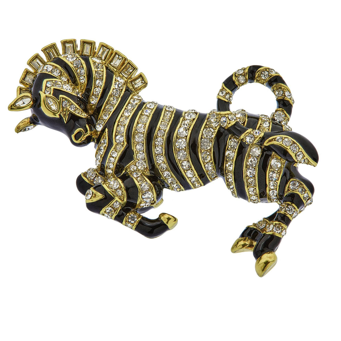 HEIDI DAUS®"Painted Pony" Enamel Crystal Zebra Pin HEIDI DAUS®