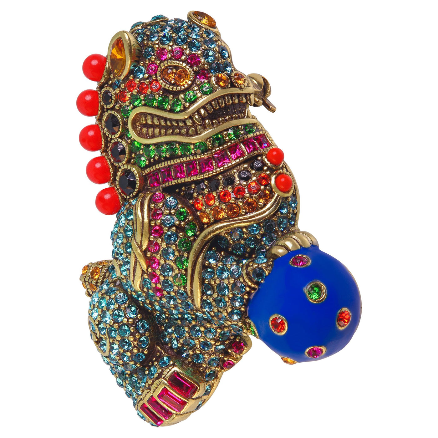 HEIDI DAUS® "Fu Dog" Enamel Beaded Crystal Dog Pin - Heidi Daus®