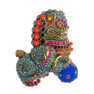 HEIDI DAUS® "Fu Dog" Enamel Beaded Crystal Dog Pin - Heidi Daus®