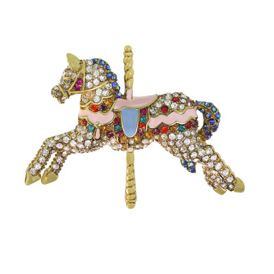 HEIDI DAUS®"Captivating Carousel" Enamel Crystal Horse Pin - HEIDI DAUS®