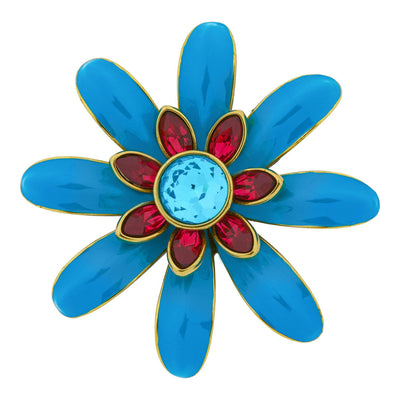 HEIDI DAUS®"Flower Super Power" Enamel & Crystal 8 Petal Flower Pin