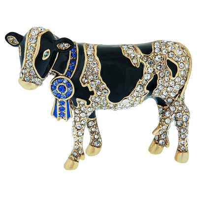 HEIDI DAUS®"Mini Moo" Enamel Crystal Cow Pin