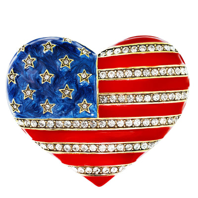 "Love American Style" Large Enamel & Swarovski Pin - Heidi Daus®