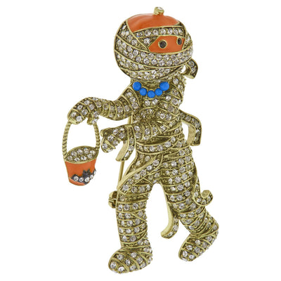 HEIDI DAUS®"Mums The Word" Enamel Beaded Crystal Mummy Pin HEIDI DAUS®