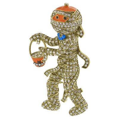 HEIDI DAUS®"Mums The Word" Enamel Beaded Crystal Mummy Pin HEIDI DAUS®