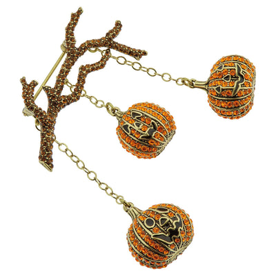 HEIDI DAUS®"Hanging Out" Enamel Crystal Pumpkin Pin HEIDI DAUS®