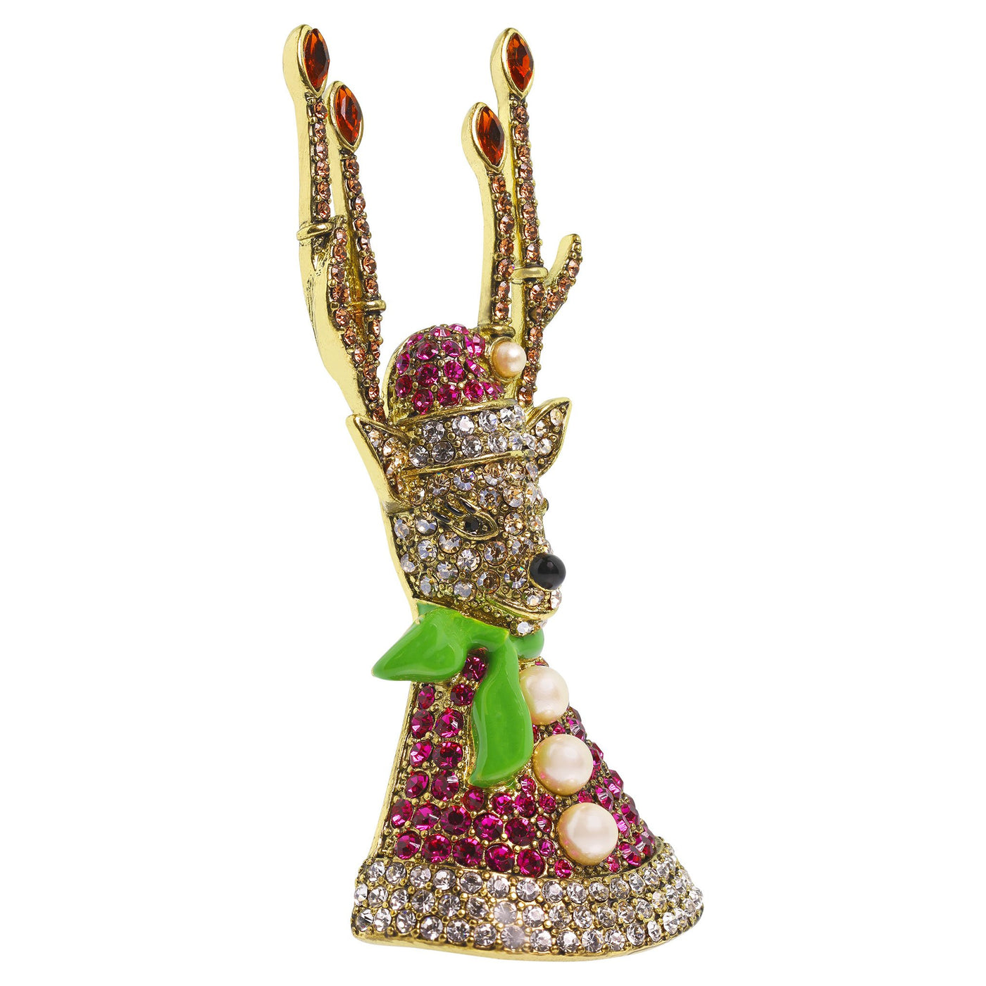 HEIDI DAUS® "Candle-Iscous" Enamel Beaded Crystal Reindeer Pin - Heidi Daus®