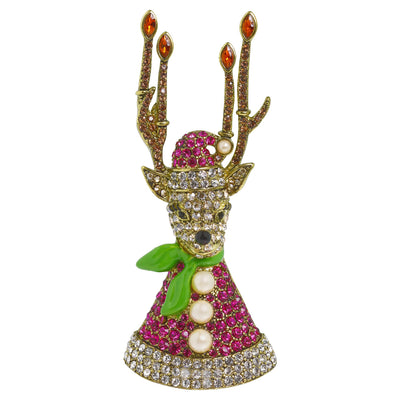 HEIDI DAUS® "Candle-Iscous" Enamel Beaded Crystal Reindeer Pin - Heidi Daus®