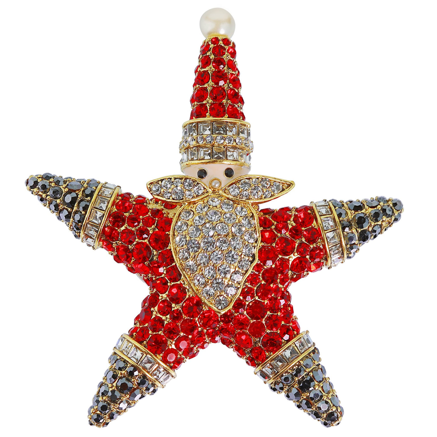HEIDI DAUS®"Santa Star" Enamel & Crystal Santa Claus Pin - Heidi Daus®