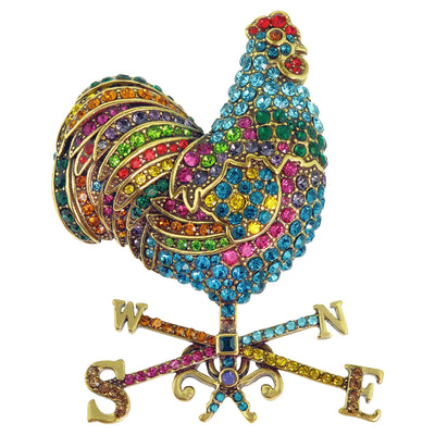 HEIDI DAUS®"You're So Vane" Crystal Rooster Pin - Heidi Daus®