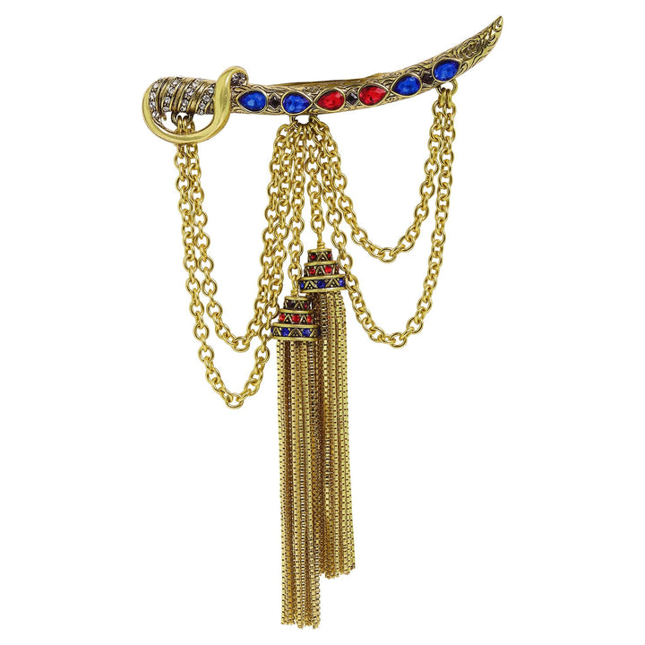 HEIDI DAUS®"Saberous Sword" Crystal Chain Sword Pin HEIDI DAUS®
