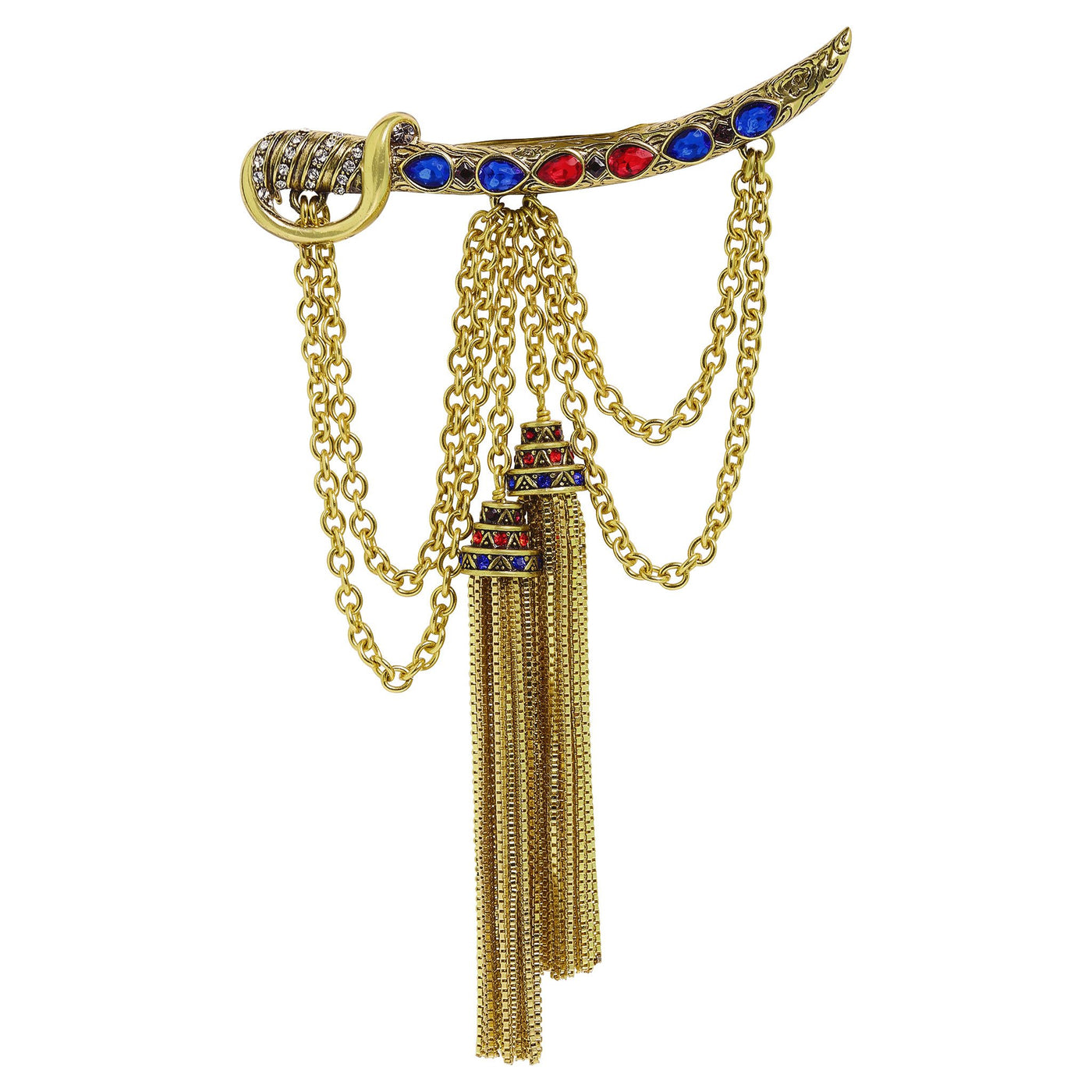 HEIDI DAUS®"Saberous Sword" Crystal Chain Sword Pin