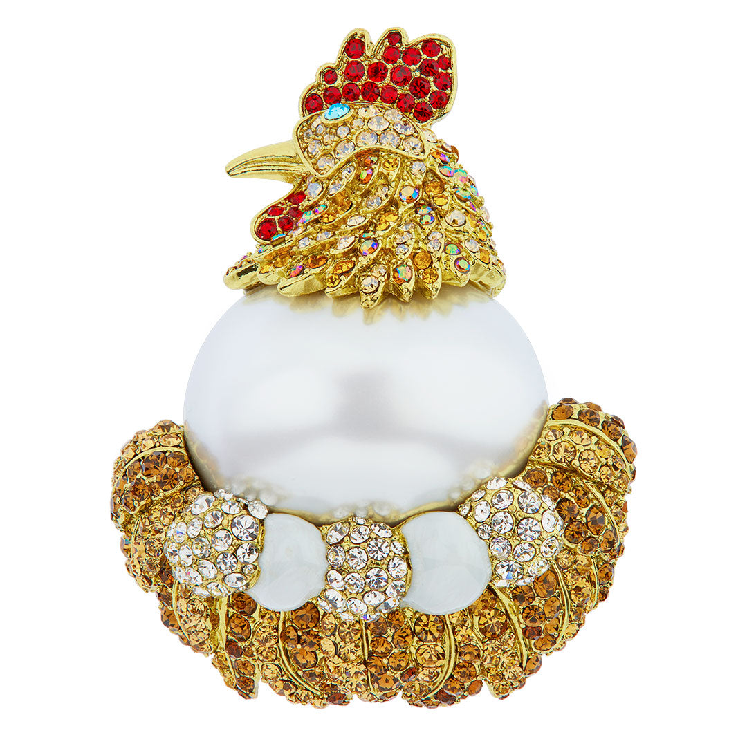 HEIDI DAUS®"Hen Party" Beaded Enamel Crystal Hen Pin HEIDI DAUS®
