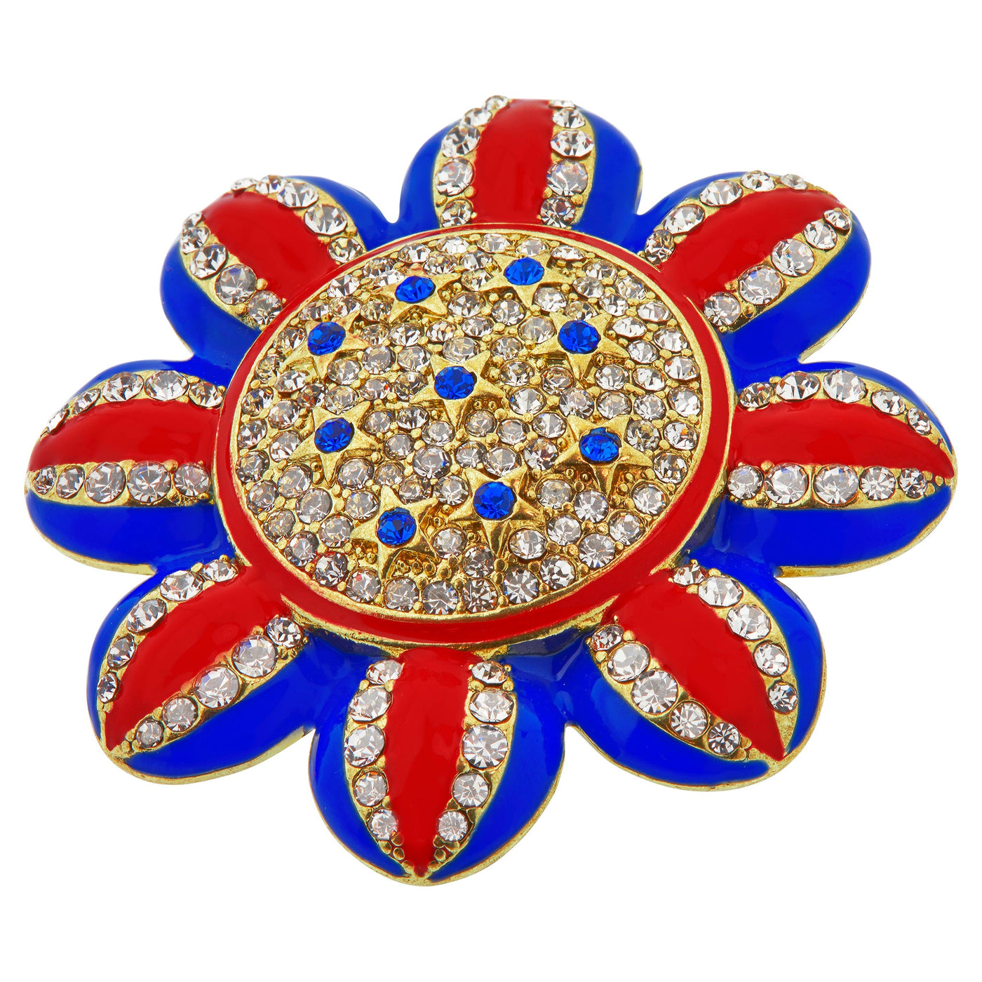 HEIDI DAUS® "Patriot Flower" Enamel Crystal Patriotic Pin