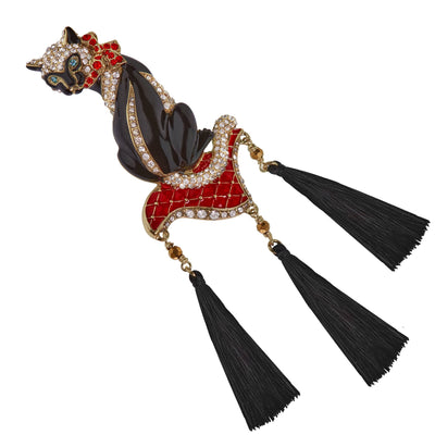 HEIDI DAUS®"Sophisti-Cat" Crystal & Enamel Cat Pin