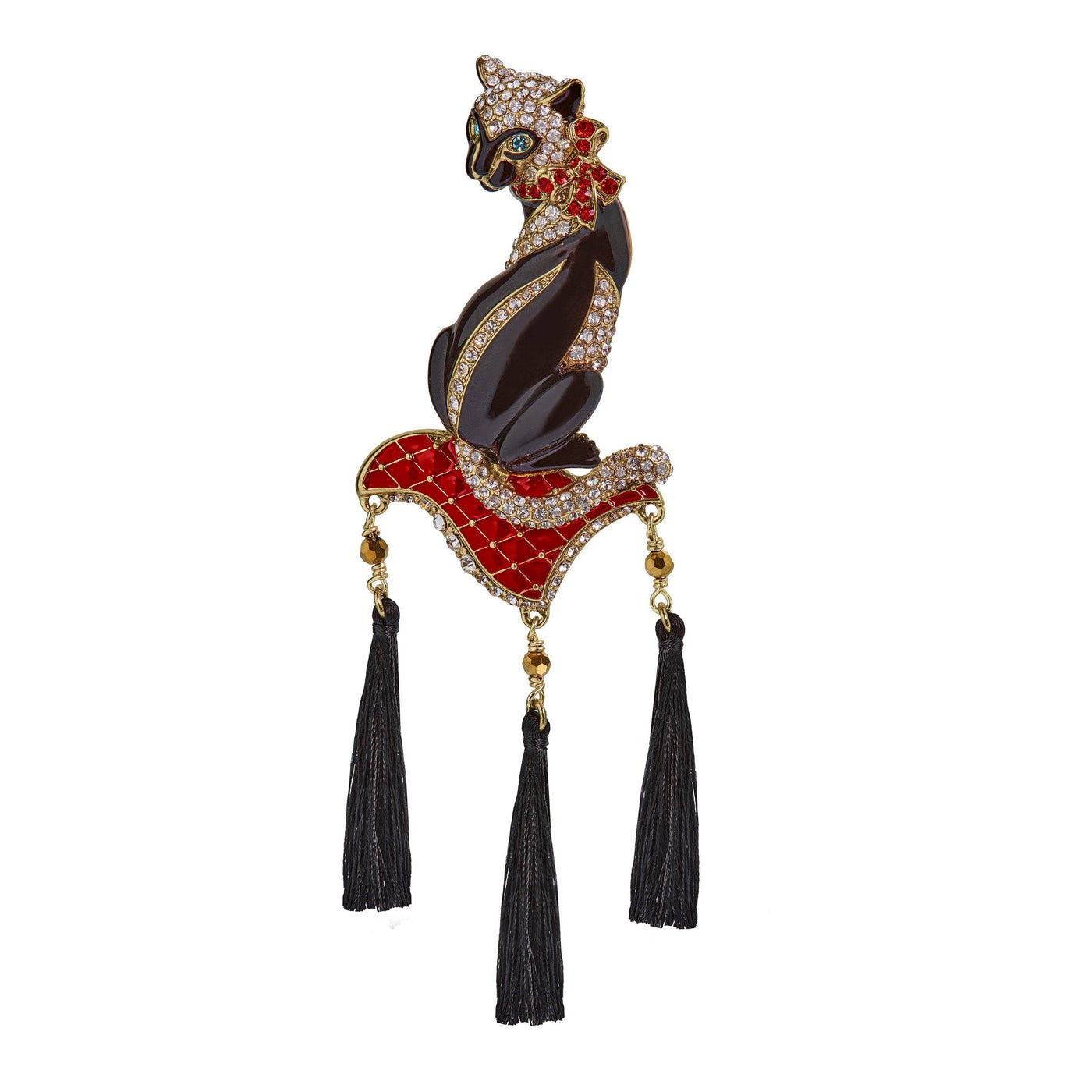 HEIDI DAUS®"Sophisti-Cat" Crystal & Enamel Cat Pin