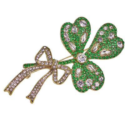 HEIDI DAUS®"Wild Shamrock" Crystal Shamrock Pin