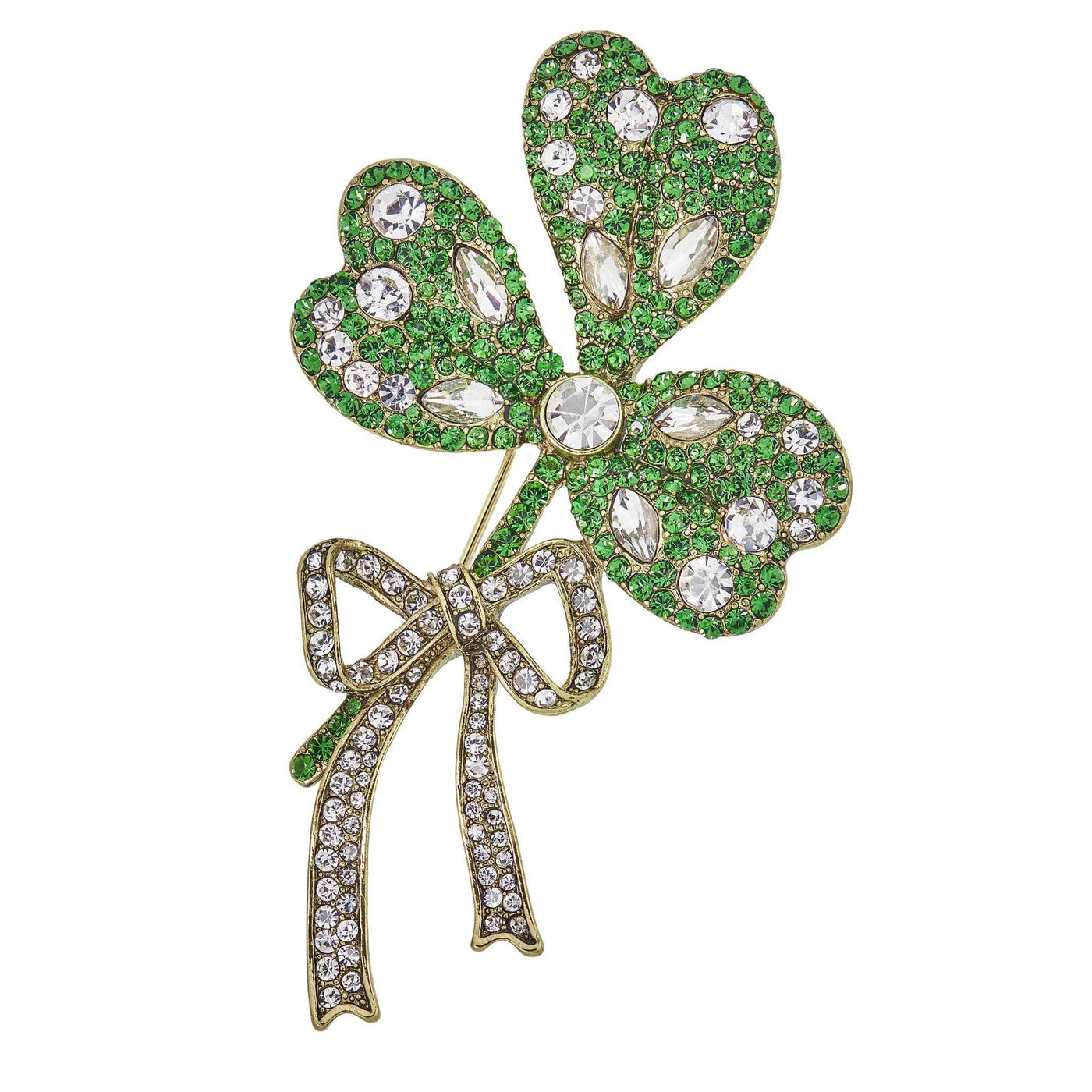 HEIDI DAUS®"Wild Shamrock" Crystal Shamrock Pin