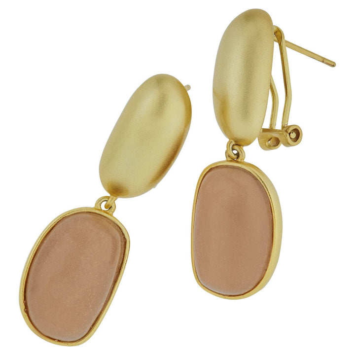 Harlow &amp; Dylan by HEIDI DAUS®"Genuine Peach Moonstone" Earrings HEIDI DAUS®