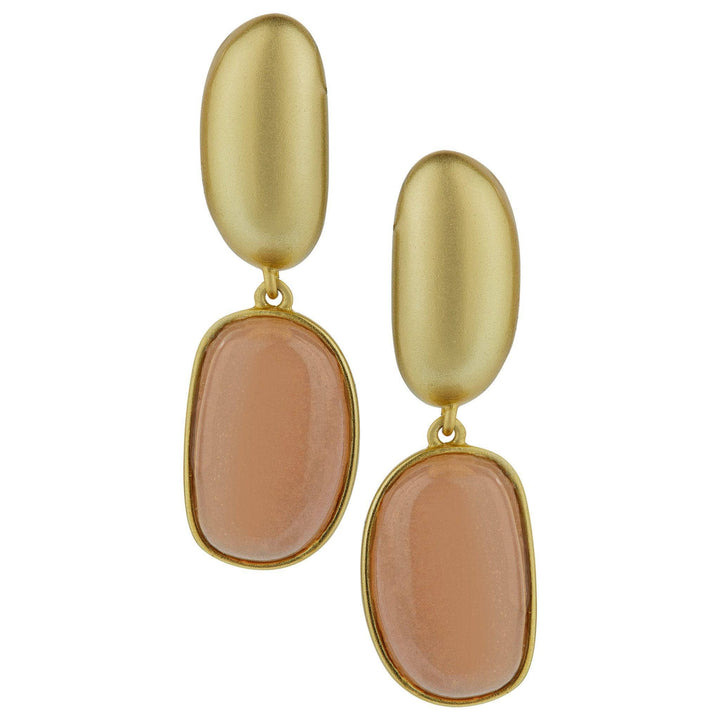 Harlow &amp; Dylan by HEIDI DAUS®"Genuine Peach Moonstone" Earrings HEIDI DAUS®