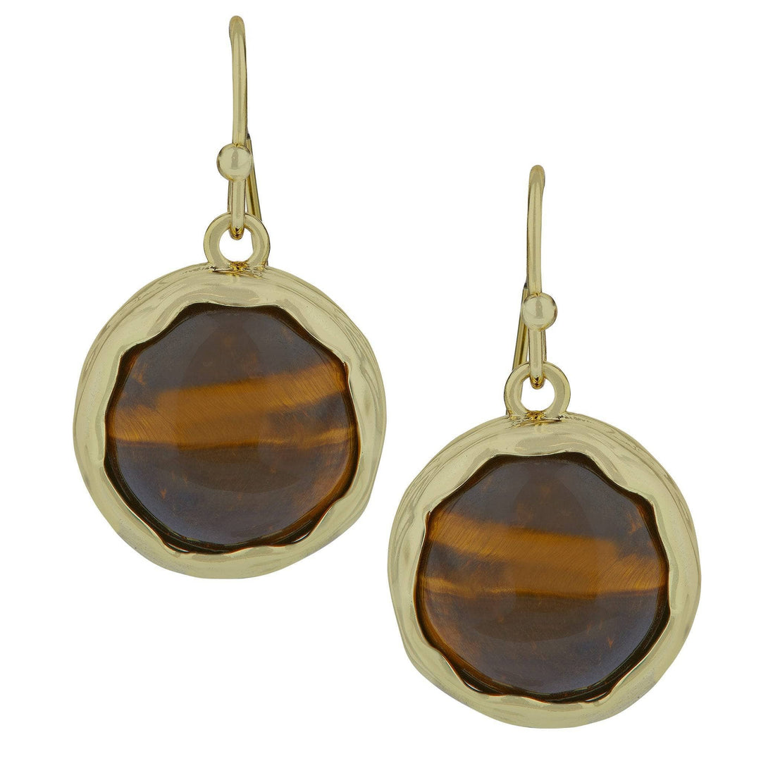 A Tale of Two Tigers Jewelry Collection – Exotic Statement  Heidi Daus Gold tiger Drop Earrings with Red Flower and Amber Teardrops display picture 1