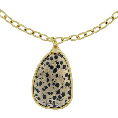 Harlow & Dylan by HEIDI DAUS®"Spotted and Smokey" Dalmatian Jasper Necklace