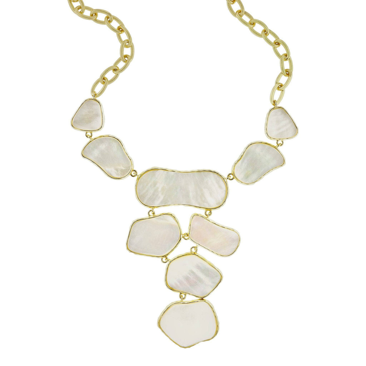 Harlow & Dylan by HEIDI DAUS®"Waves" White Mother of Pearl Statement Necklace