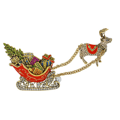 Heidi Daus® "Guide My Sleigh" Enamel Crystal Pin - Heidi Daus®