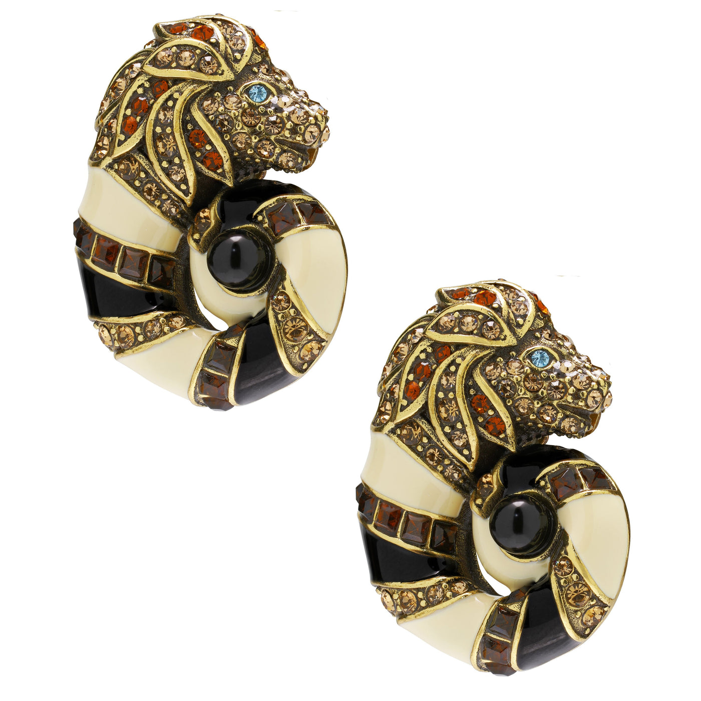 “Jungle Love” Crystal and Enamel Button Earrings - Heidi Daus®