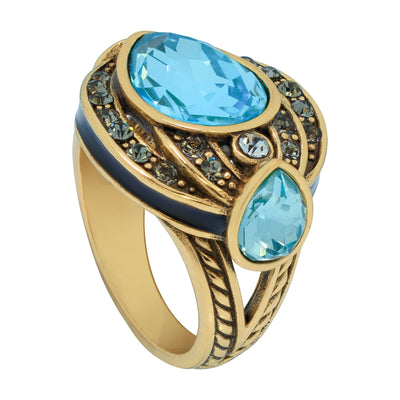 Heidi Daus®"Draped in Deco" Enamel Crystal Deco Ring - Heidi Daus®