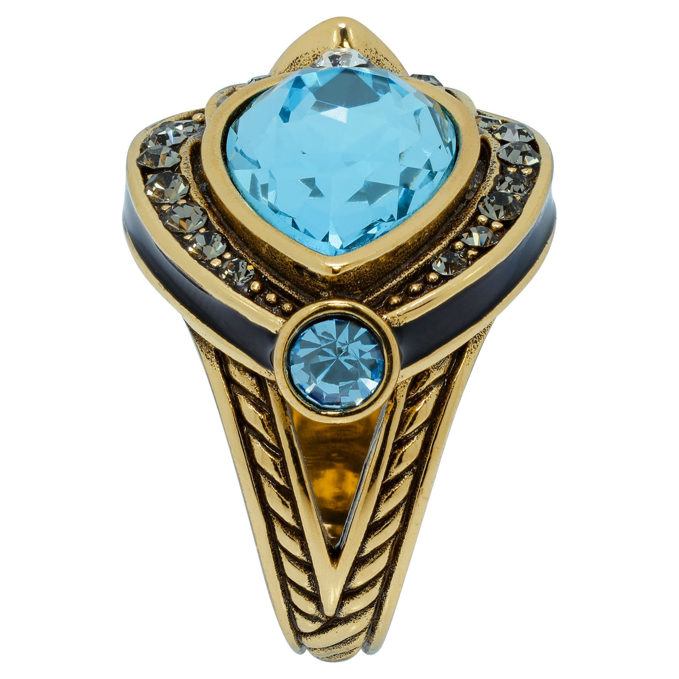 Heidi Daus®"Draped in Deco" Enamel Crystal Deco Ring - Heidi Daus®