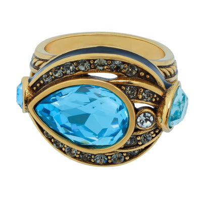 Heidi Daus®"Draped in Deco" Enamel Crystal Deco Ring - Heidi Daus®