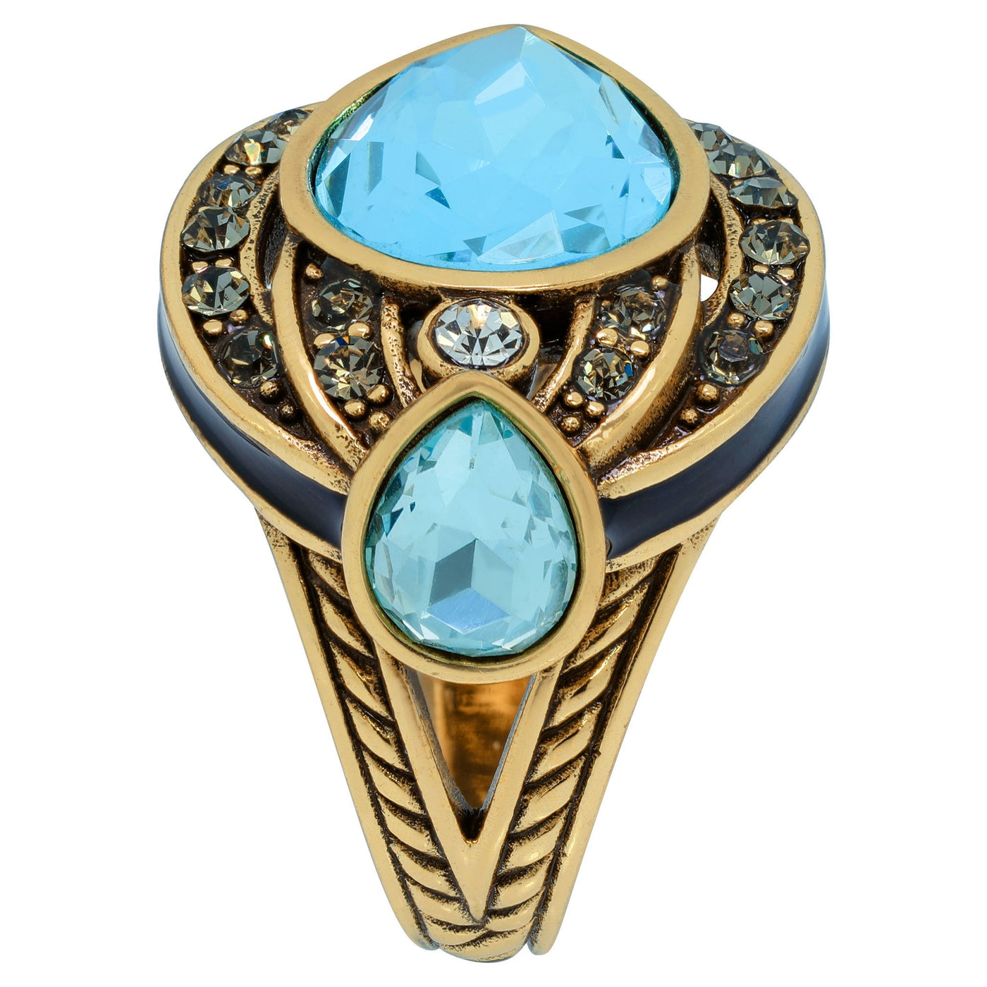 Heidi Daus®"Draped in Deco" Enamel Crystal Deco Ring - Heidi Daus®