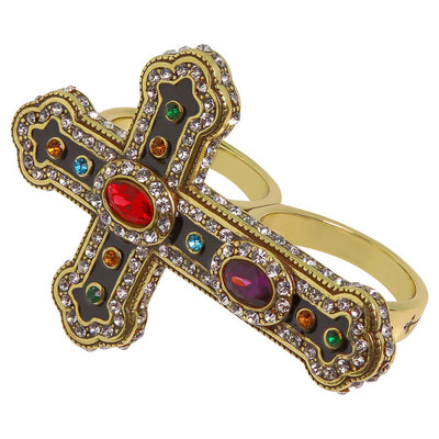 Heidi Daus®"Pure Heaven" Enamel Crystal Cross Double Ring - Heidi Daus®