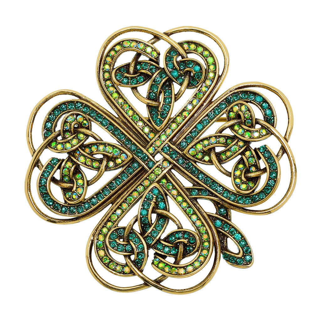"Luck Of The Irish" Crystal Shamrock Pin - Heidi Daus®