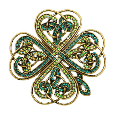 "Luck Of The Irish" Crystal Shamrock Pin - Heidi Daus®