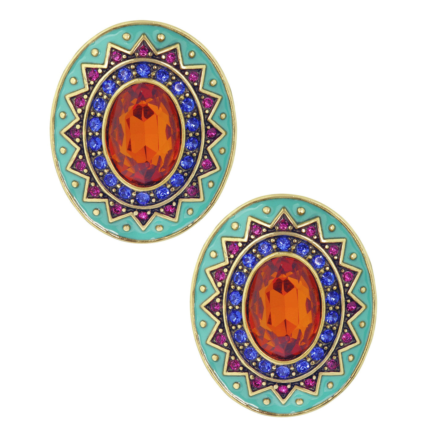 HEIDI DAUS®"Happy Elephant" Crystal & Enamel Button Earrings