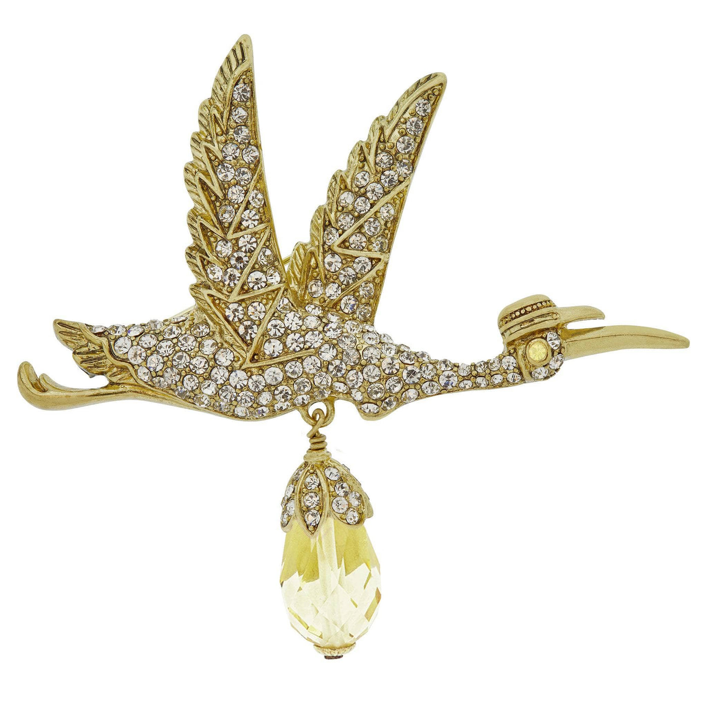 HEIDI DAUS®"A Very Special Delivery" Beaded Crystal Stork Pin