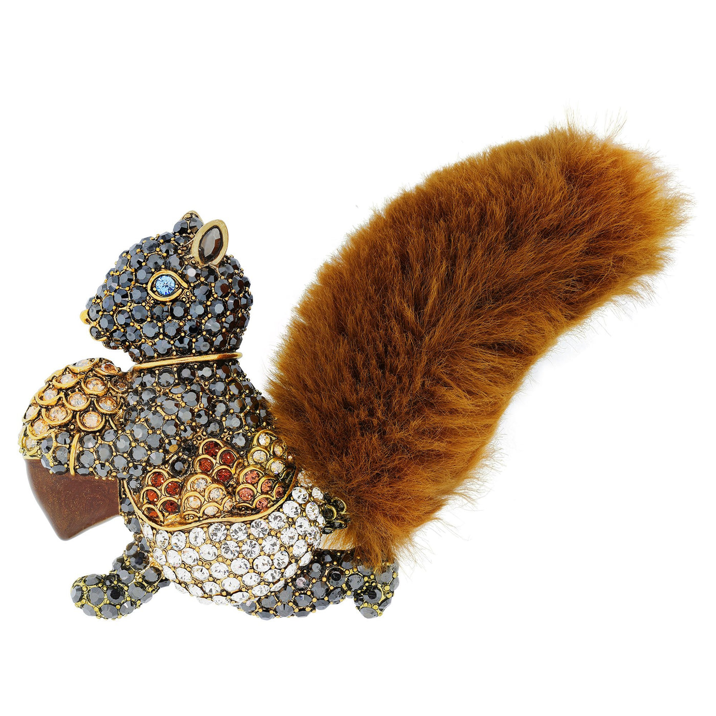 "Harvest Delivery" Crystal Enamel Squirrel Pin - Heidi Daus®