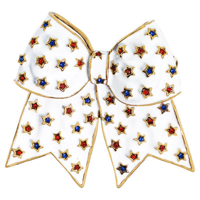 Heidi Daus®"Star Spangled Spirit" Crystal and Enamel Bow Pin - Heidi Daus®