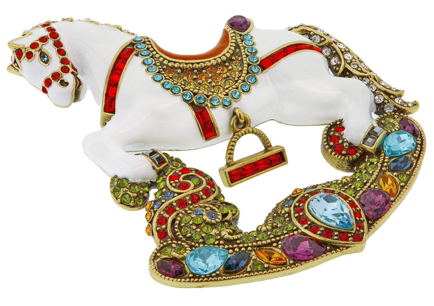 HEIDI DAUS®"Rocking Horse Winner" Enamel Crystal Horse Pin HEIDI DAUS®