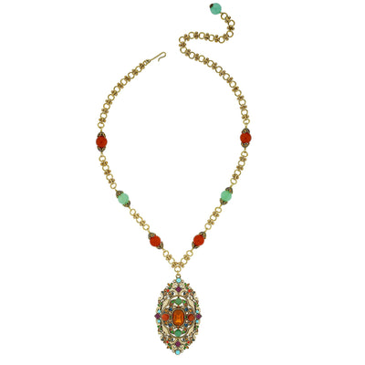 HEIDI DAUS® "Thoughtful Treasure" Beaded Enamel Crystal Pendant Necklace - Heidi Daus®