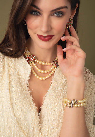 Heidi Daus® "Ribbon Candy" Graduated Pearl Crystal Necklace - Heidi Daus®