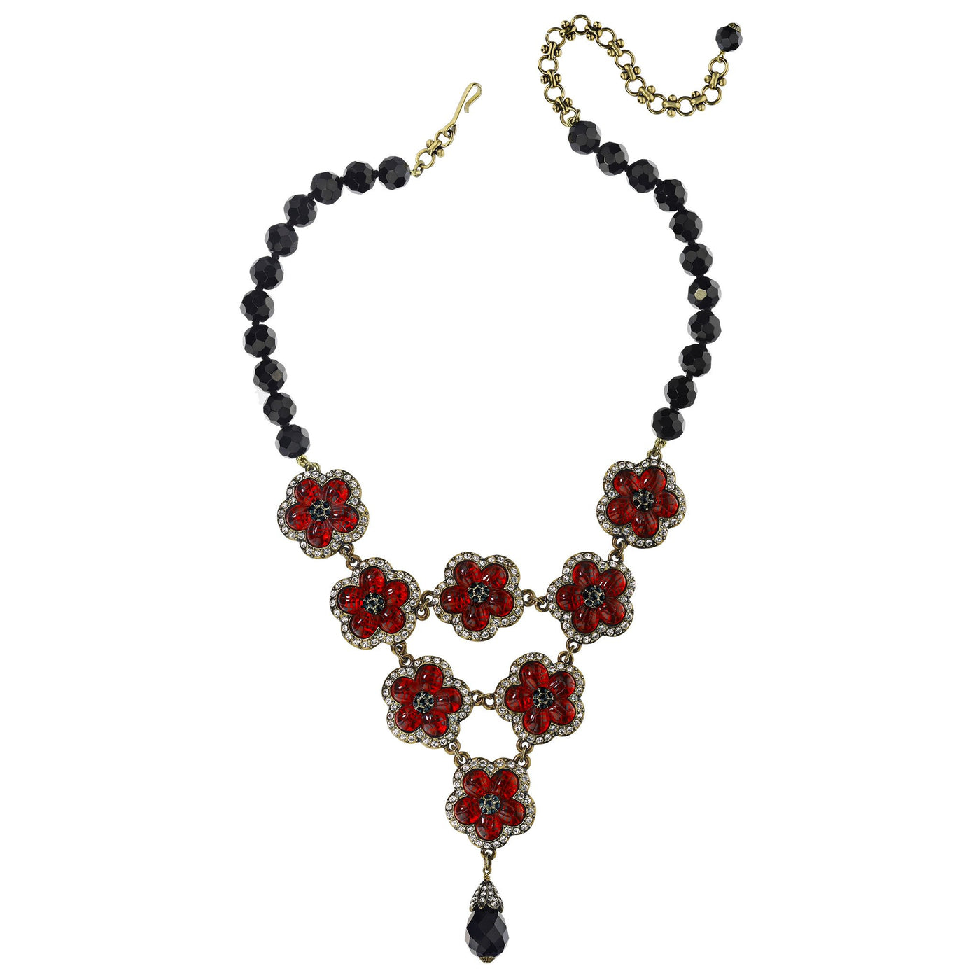 "Princess Poppy" Beaded Crystal Floral Necklace - Heidi Daus®