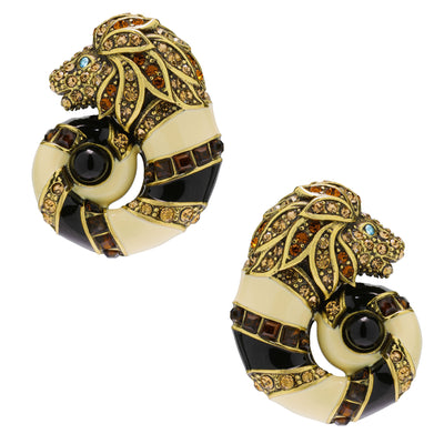 “Jungle Love” Crystal and Enamel Button Earrings - Heidi Daus®