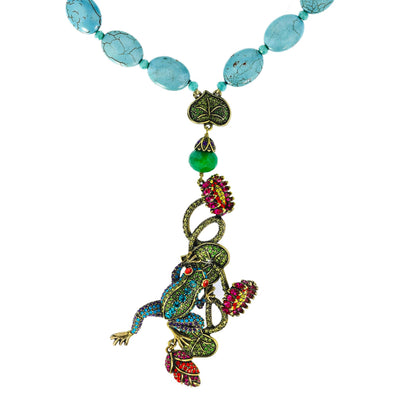 "Leap Of Faith" Beaded Crystal Frog Necklace - Heidi Daus®